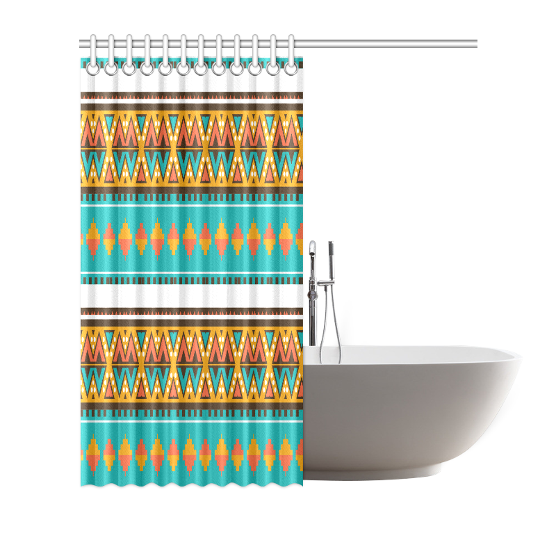 Tribal design in retro colors Shower Curtain 72"x72"