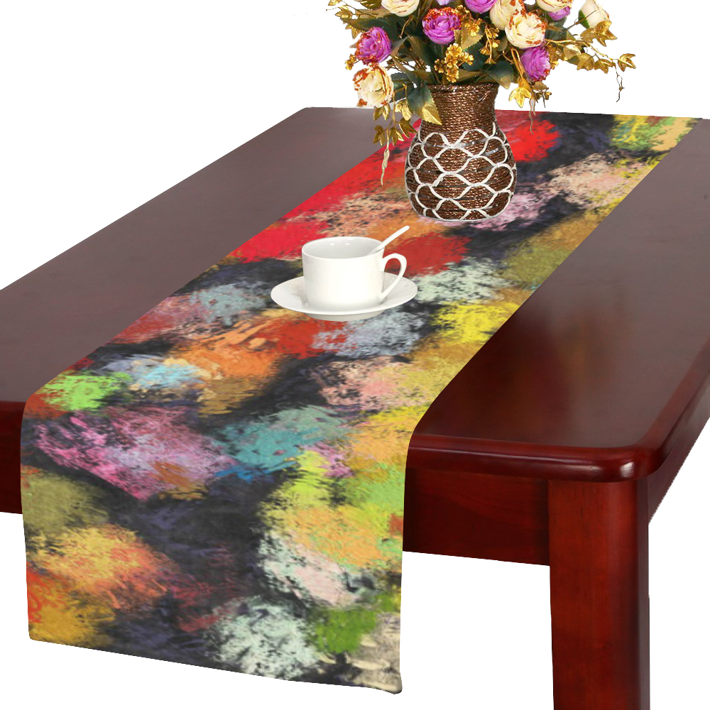Colorful paint strokes Table Runner 16x72 inch
