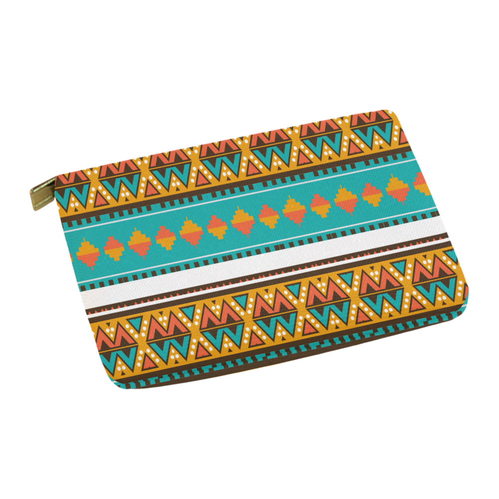 Tribal design in retro colors Carry-All Pouch 12.5''x8.5''