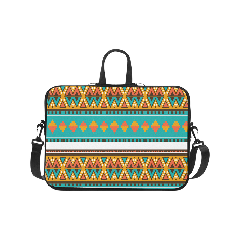 Tribal design in retro colors Laptop Handbags 17"