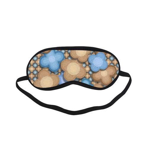 Brown and Blue Floral Sleeping Mask