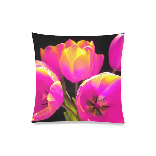 Colorful Tulips Custom Zippered Pillow Case 20"x20"(Twin Sides)