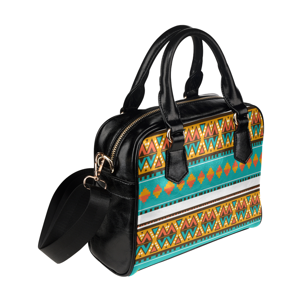 Tribal design in retro colors Shoulder Handbag (Model 1634)