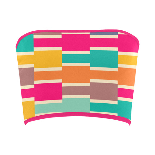 Connected colorful rectangles Bandeau Top