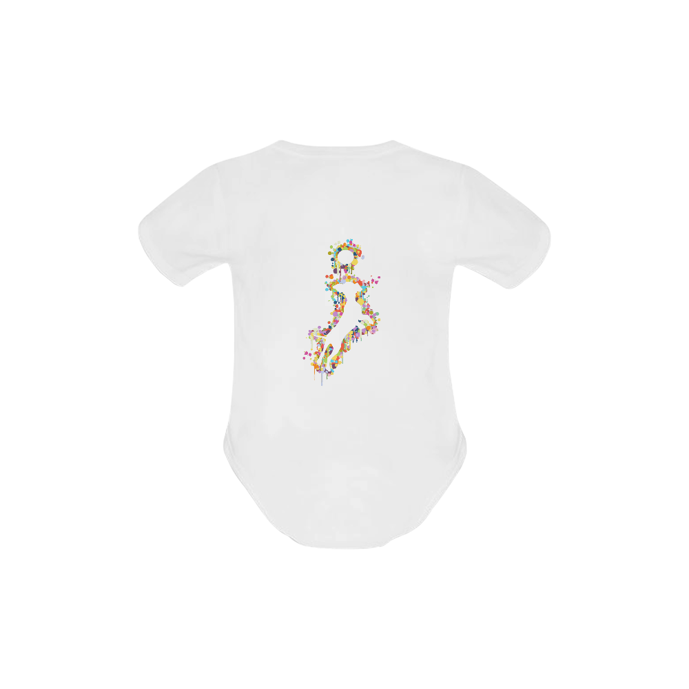 Playing Dog with Ball Baby Powder Organic Short Sleeve One Piece (Model T28)