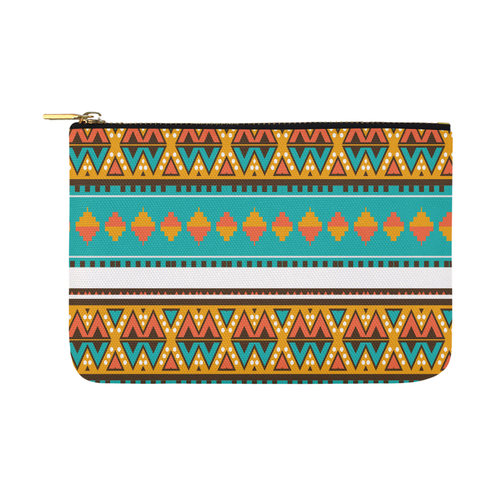 Tribal design in retro colors Carry-All Pouch 12.5''x8.5''
