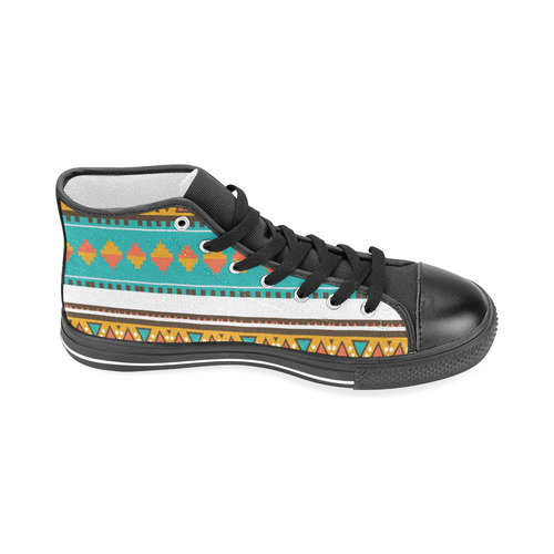 Tribal design in retro colors Men’s Classic High Top Canvas Shoes (Model 017)
