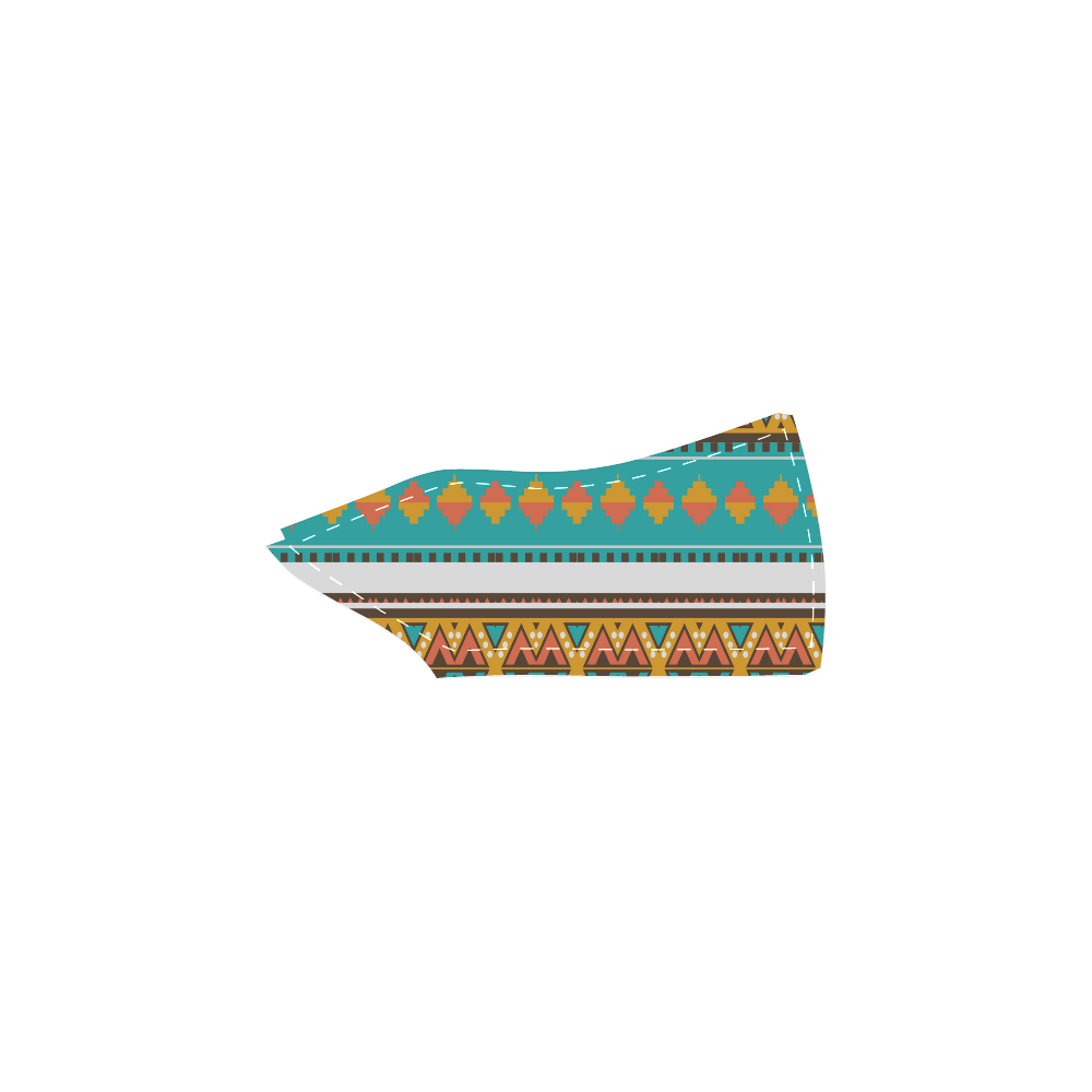 Tribal design in retro colors Men's Unusual Slip-on Canvas Shoes (Model 019)