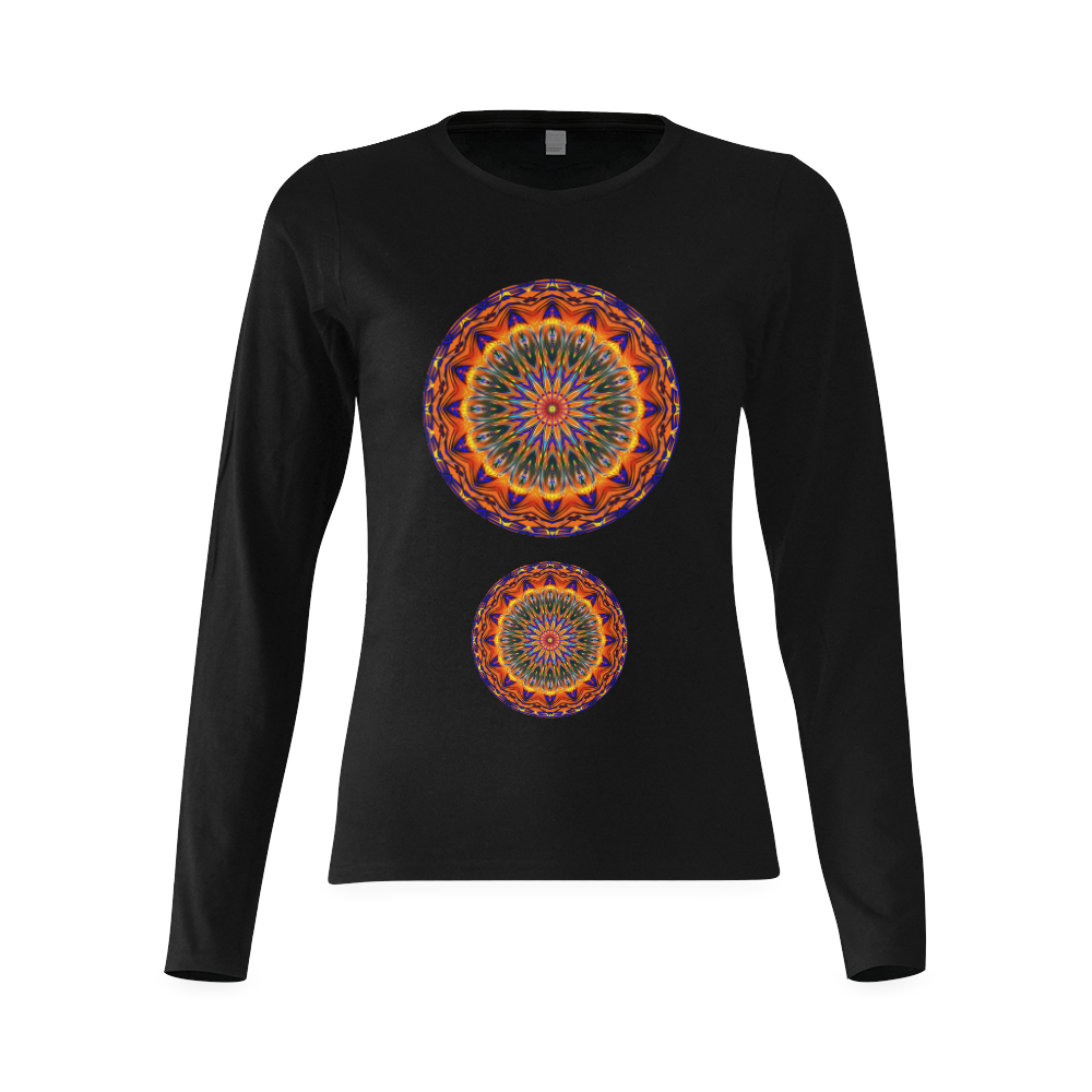 Love Power Mandala Sunny Women's T-shirt (long-sleeve) (Model T07)