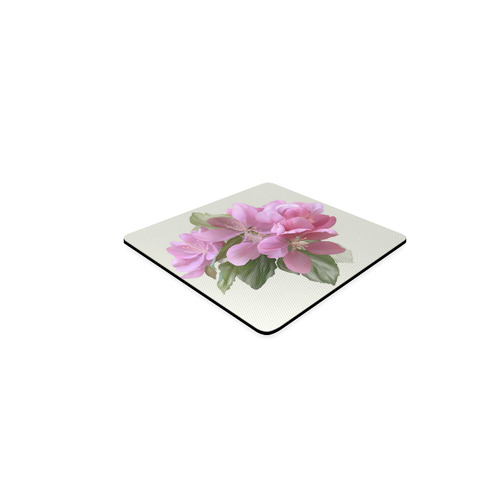 Pink Blossom Branch, , floral watercolor Square Coaster