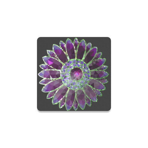 Purple Mosaic Flower Square Coaster