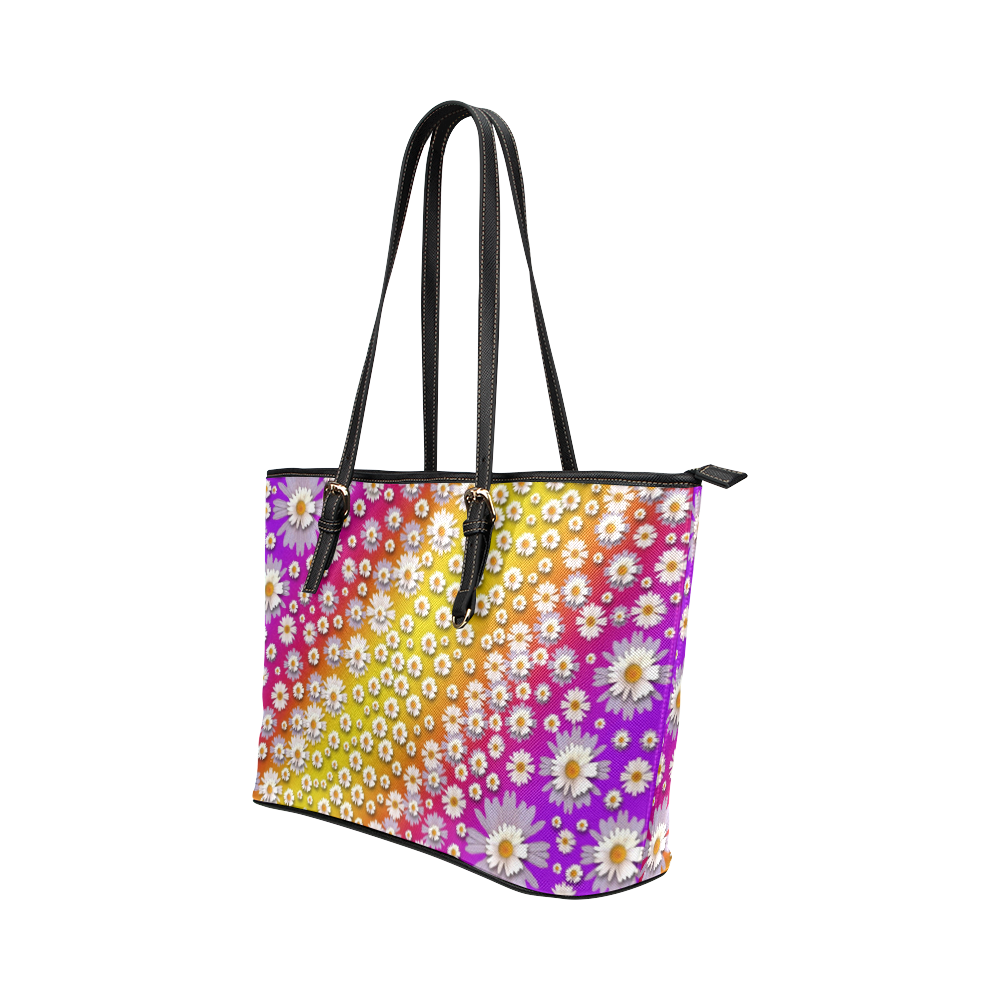 falling stars from heaven Leather Tote Bag/Large (Model 1651)