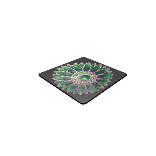 Green Mosaic Flower Square Coaster