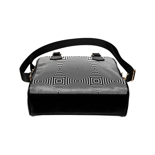 Flickering geometric optical illusion Shoulder Handbag (Model 1634)