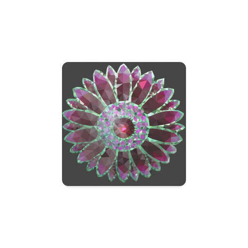Red Mosaic Flower Square Coaster