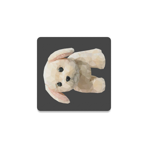 Cute Toy Puppy, low poly Square Coaster