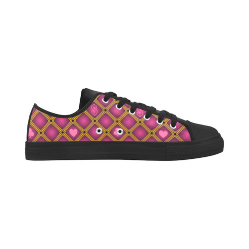 Pink N Gold Bling Pattern Aquila Microfiber Leather Women's Shoes/Large Size (Model 031)