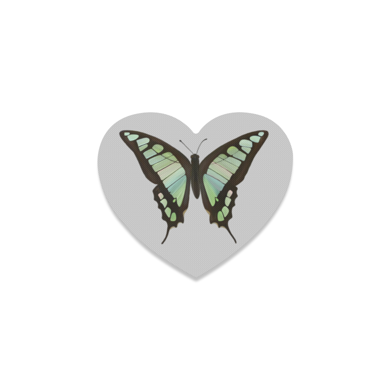 Graphium cloanthus butterflies painting Heart Coaster