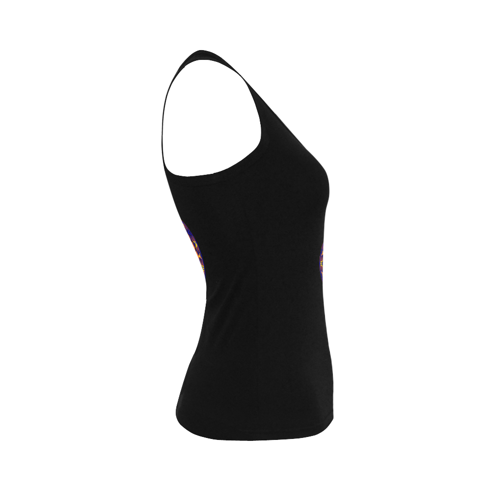 Love Power Mandala Women's Shoulder-Free Tank Top (Model T35)