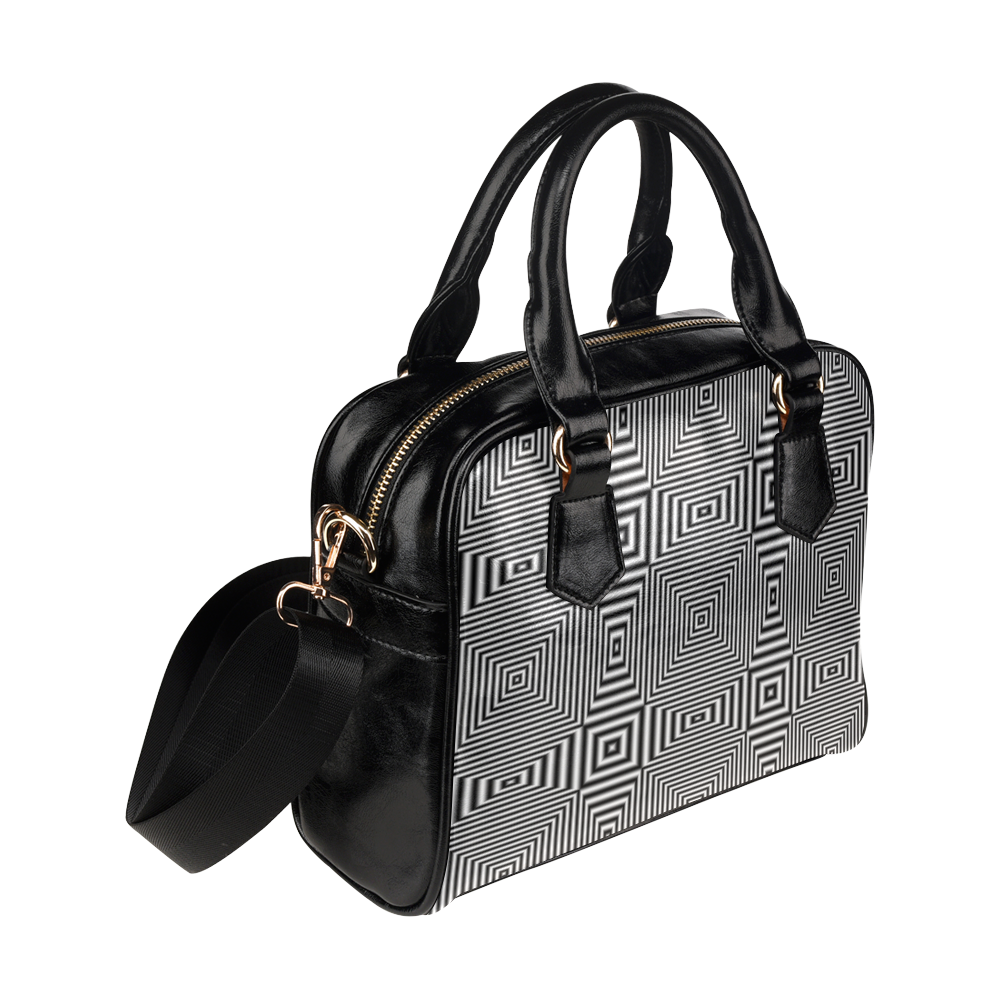 Flickering geometric optical illusion Shoulder Handbag (Model 1634)