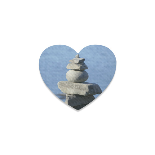 Tranquility - Stone on Stone photo Heart Coaster