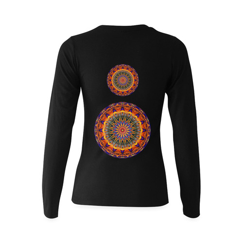 Love Power Mandala Sunny Women's T-shirt (long-sleeve) (Model T07)