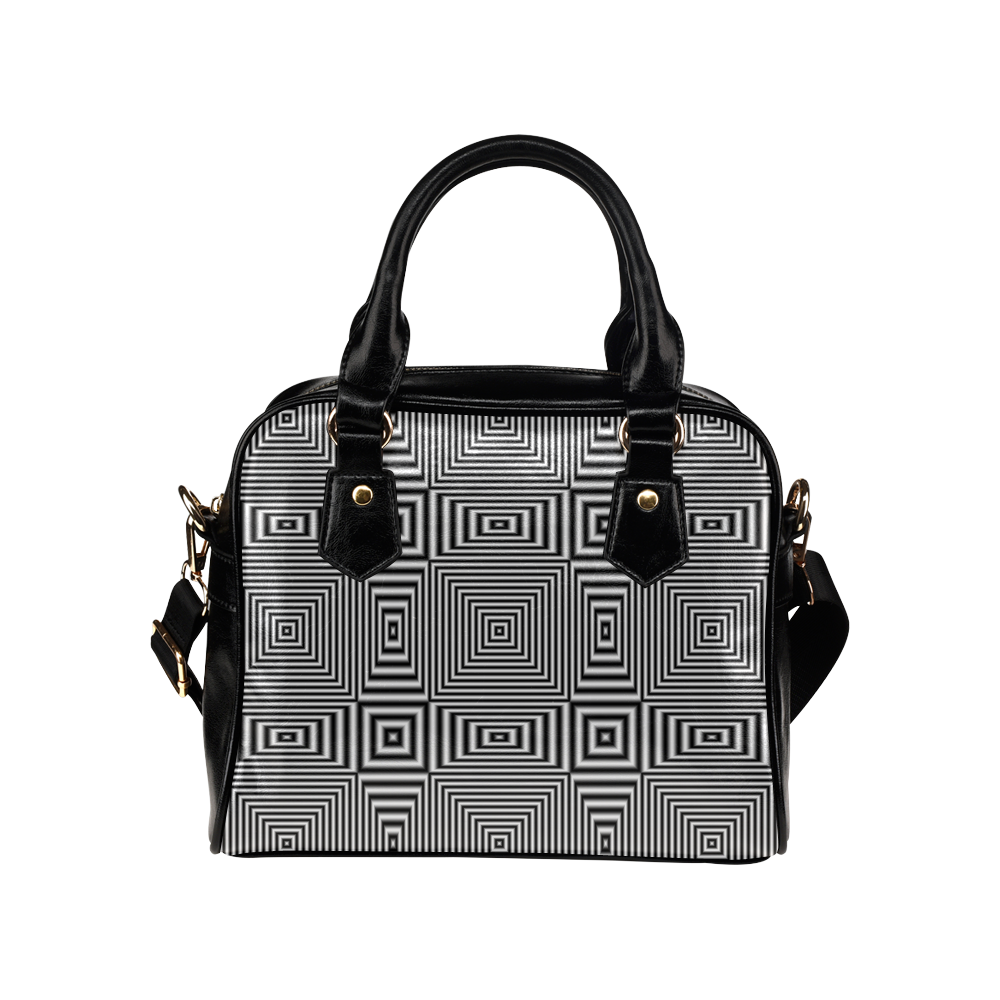 Flickering geometric optical illusion Shoulder Handbag (Model 1634)