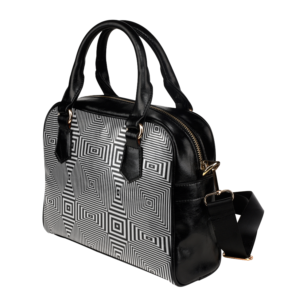 Flickering geometric optical illusion Shoulder Handbag (Model 1634)