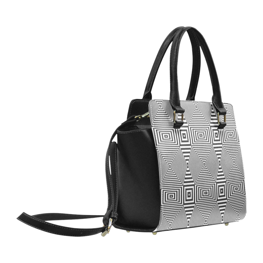 Flickering geometric optical illusion Classic Shoulder Handbag (Model 1653)