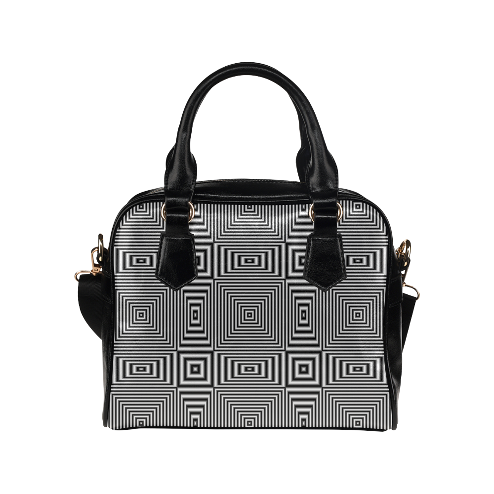 Flickering geometric optical illusion Shoulder Handbag (Model 1634)