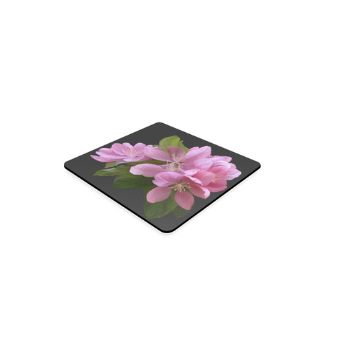 Pink Blossom Branch, , floral watercolor Square Coaster