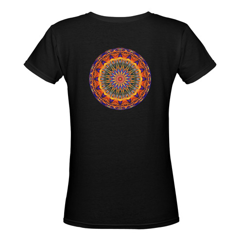 Love Power Mandala Women's Deep V-neck T-shirt (Model T19)