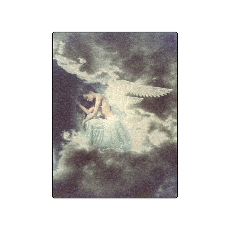 Sad Angel in Paradise Sky Blanket 50"x60"