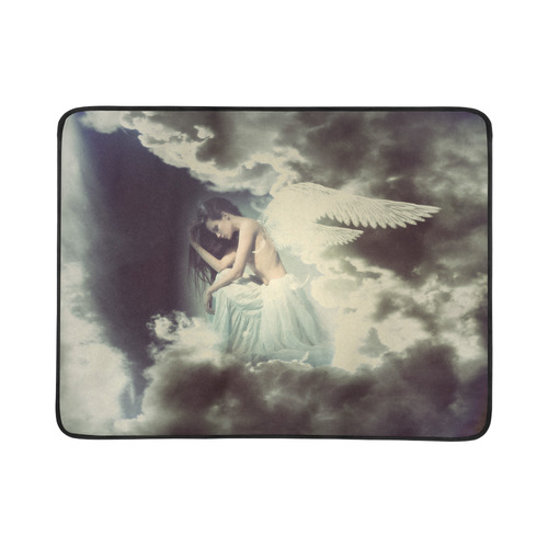 Sad Angel in Paradise Sky Beach Mat 78"x 60"