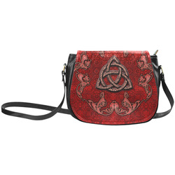 The celtic sign in red colors Classic Saddle Bag/Small (Model 1648)
