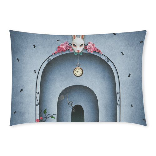 hall with a rabbit's head Custom Rectangle Pillow Case 20x30 (One Side)