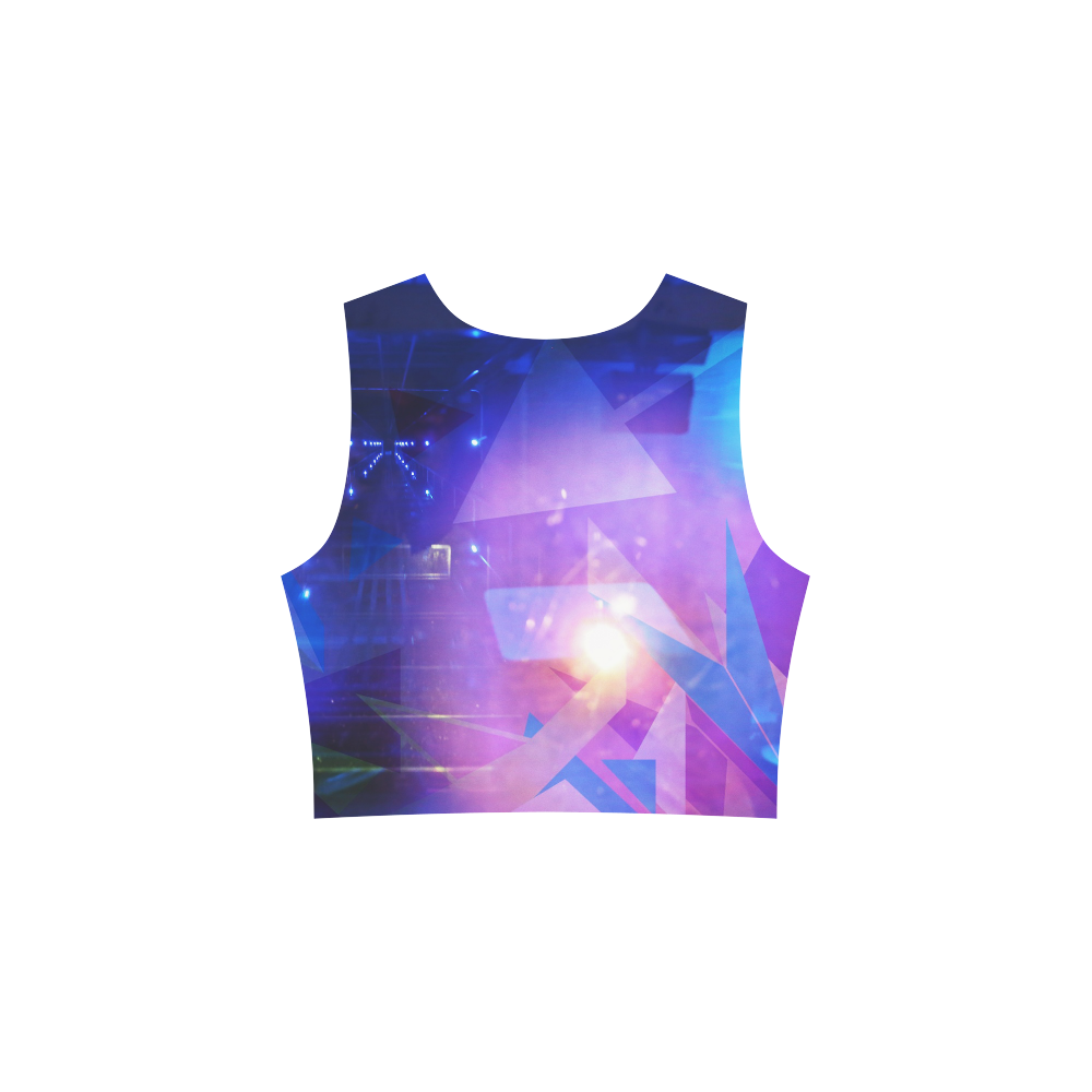 Purple Abstract Triangles Sleeveless Ice Skater Dress (D19)