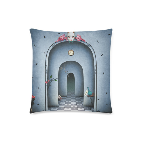 hall with a rabbit's head Custom Zippered Pillow Case 18"x18" (one side)