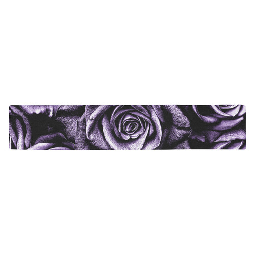 Vintage Purple Roses Table Runner 14x72 inch