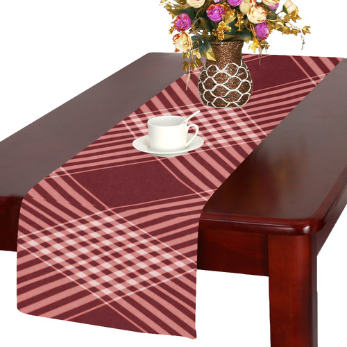 Red And White Plaid Table Runner 14x72 inch