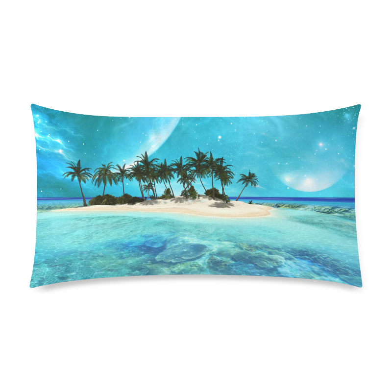 Wonderful tropical island Custom Rectangle Pillow Case 20"x36" (one side)