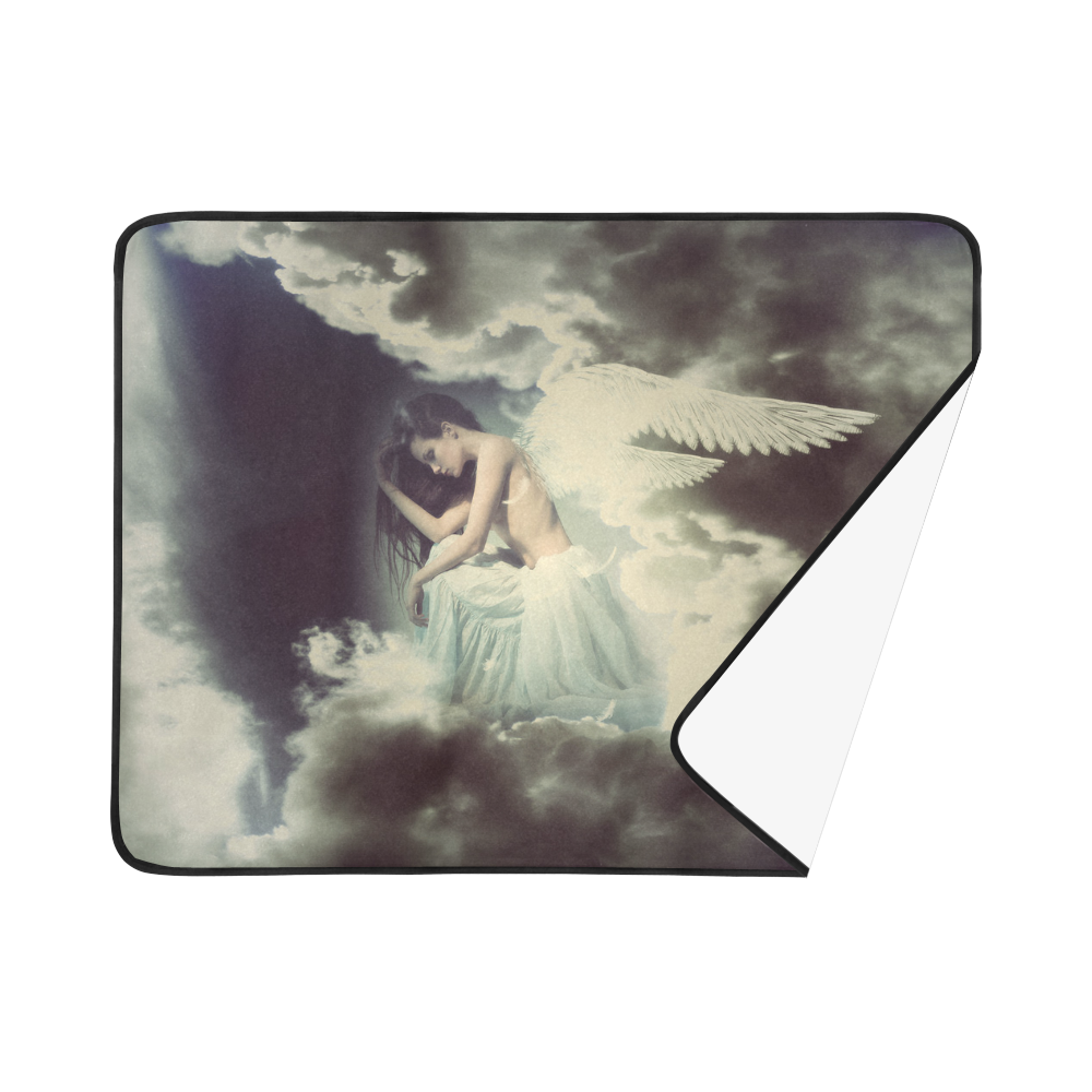 Sad Angel in Paradise Sky Beach Mat 78"x 60"