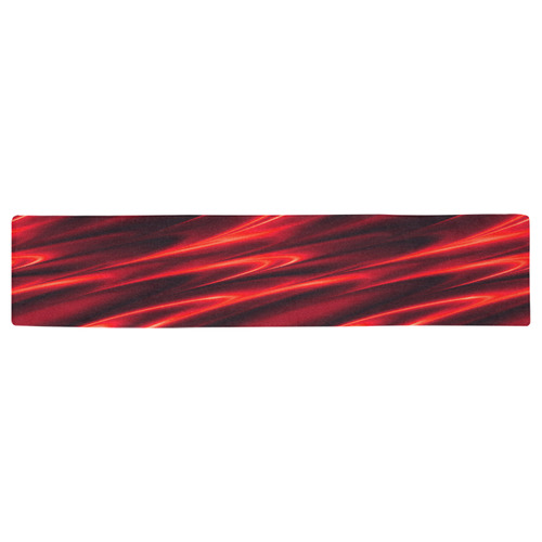 Elegant Fire Red Waves Table Runner 16x72 inch