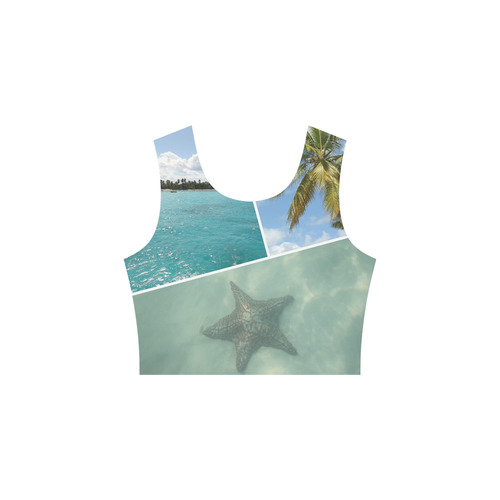 Caribbean Collage Sleeveless Ice Skater Dress (D19)