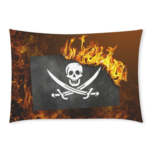 pirate Flag burning Custom Rectangle Pillow Case 20x30 (One Side)