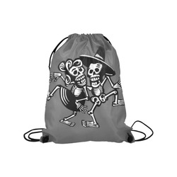 lets dance- Skulls Medium Drawstring Bag Model 1604 (Twin Sides) 13.8"(W) * 18.1"(H)
