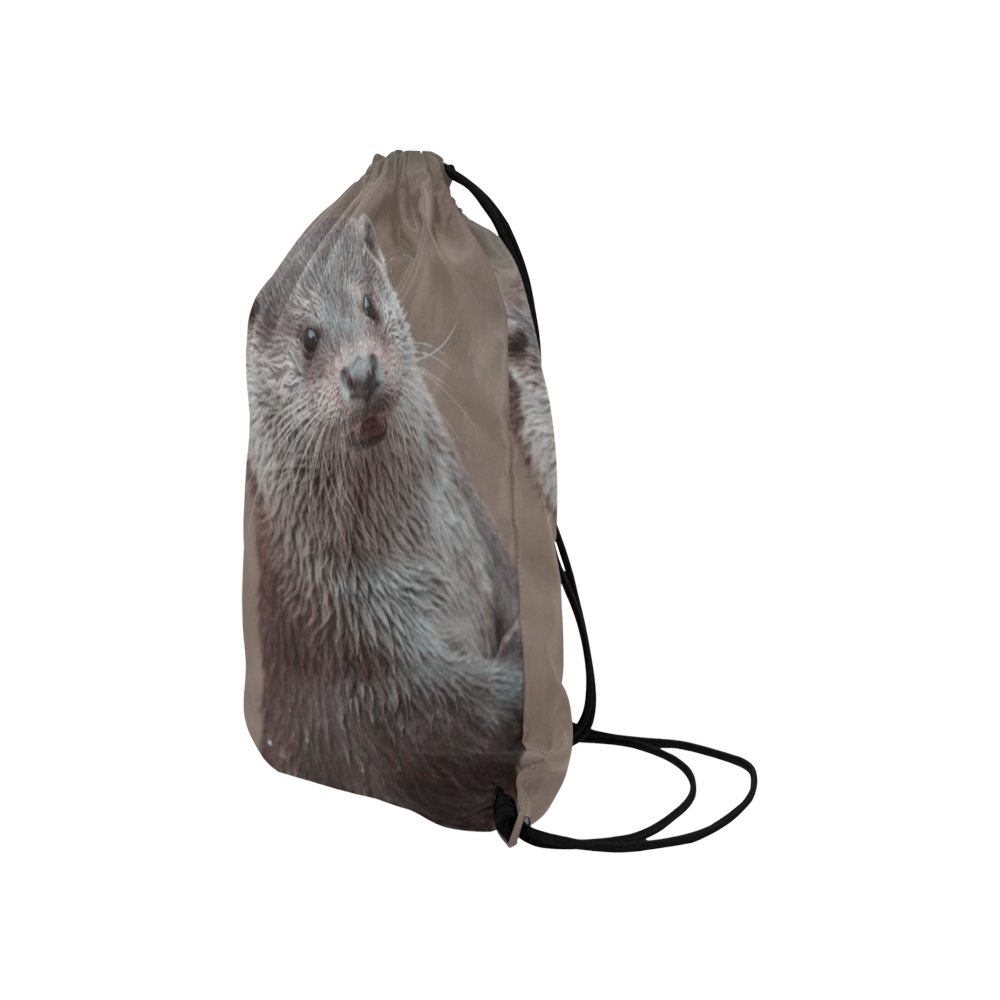 sweet young otter Small Drawstring Bag Model 1604 (Twin Sides) 11"(W) * 17.7"(H)