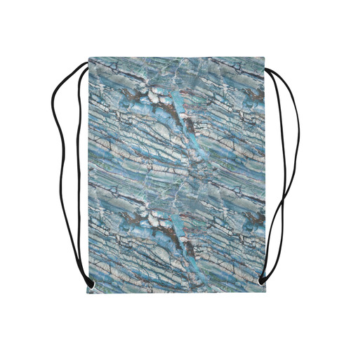 Italian Marble,Taekwood Blu, blue Medium Drawstring Bag Model 1604 (Twin Sides) 13.8"(W) * 18.1"(H)