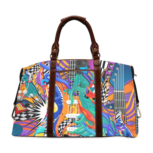 Colorful Music Guitar Pop Art Print by Juleez Classic Travel Bag (Model 1643) Remake