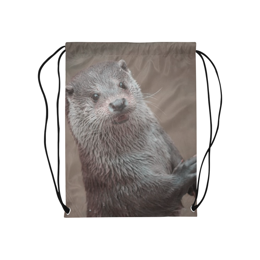sweet young otter Medium Drawstring Bag Model 1604 (Twin Sides) 13.8"(W) * 18.1"(H)